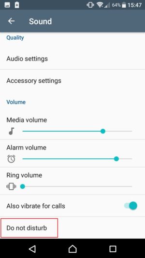android sound do not disturb feature