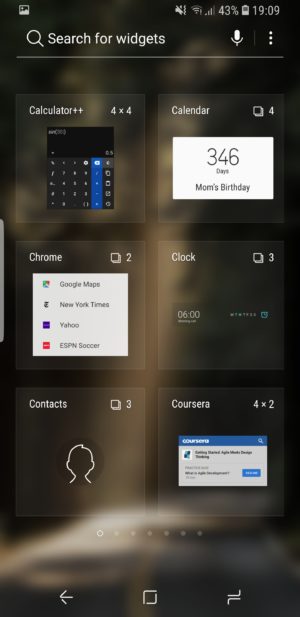 search for available widgets android