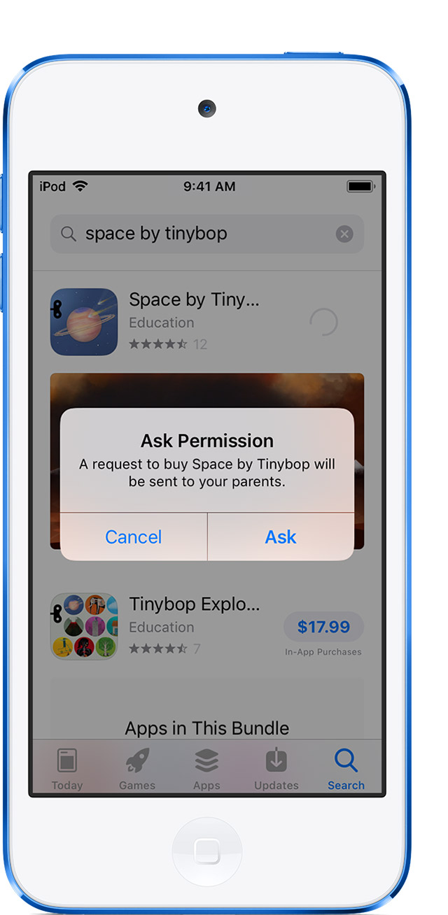 ask permission to purchase apps ios
