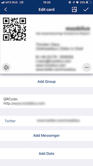 abbyy business card reader qr codes