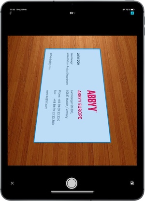 scan a business card