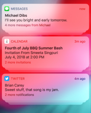 grouping notifications iOS 12