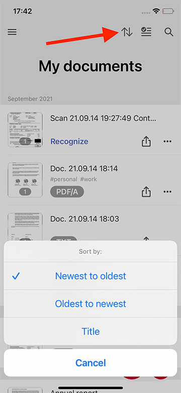 Sort by name and date